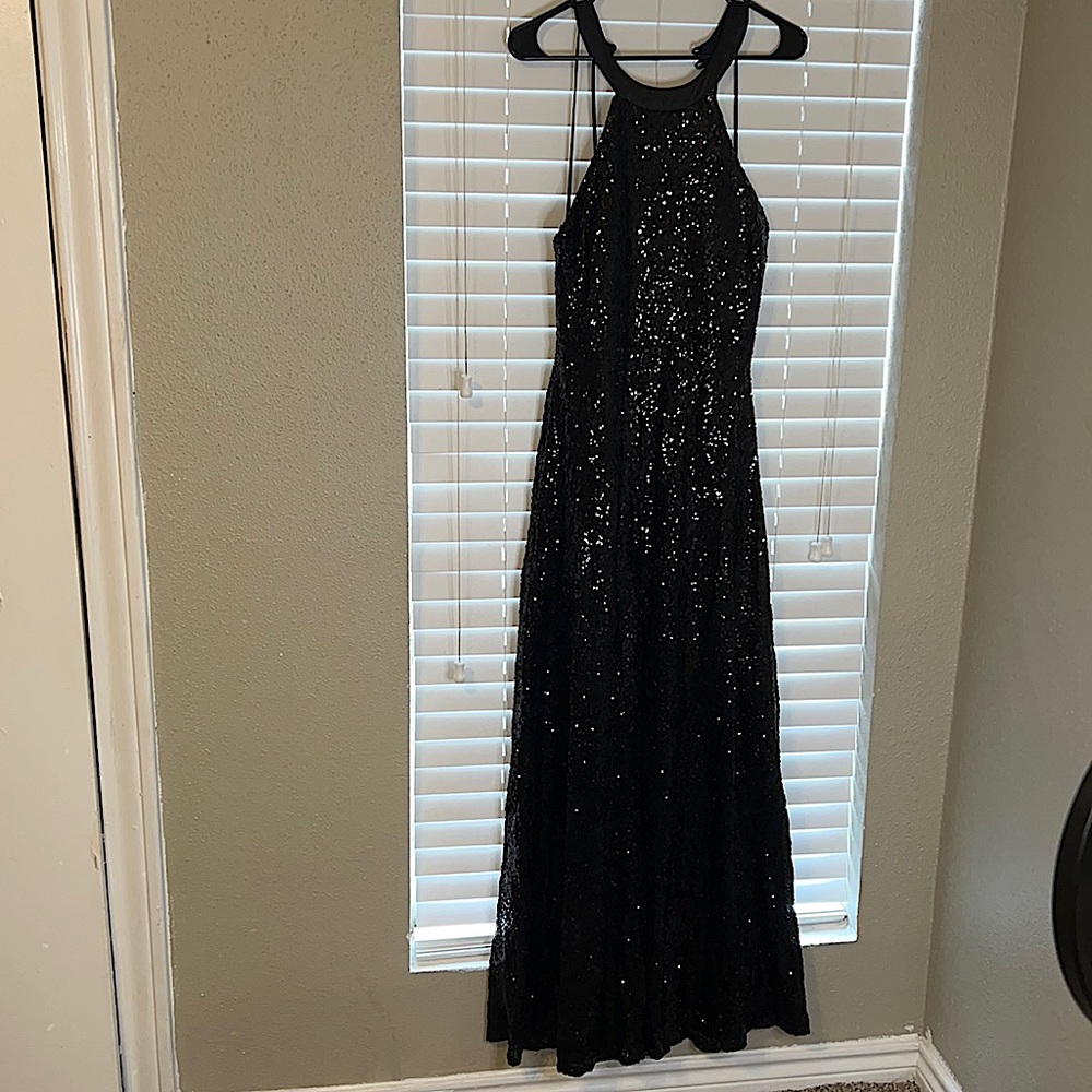 Black Sequin Prom Dress